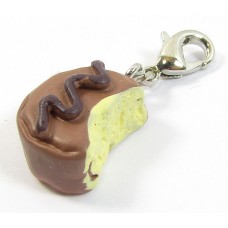 1 Resin Clip On Charm Chocolate Biscuit