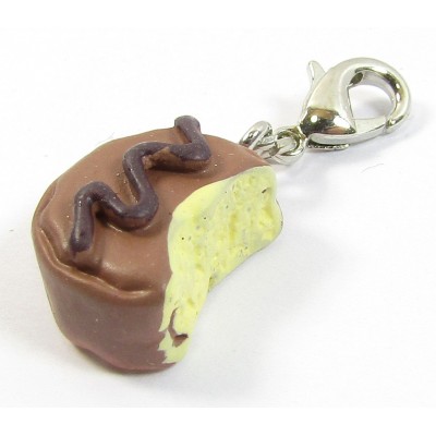 1 Resin Clip On Charm Chocolate Biscuit