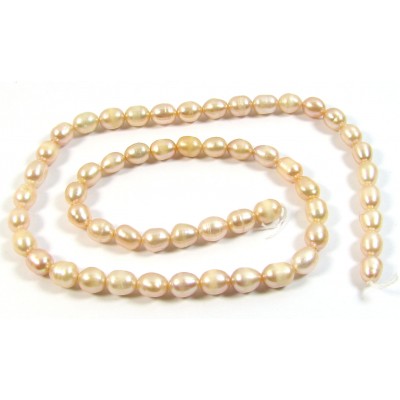 1 Strand Peach Rice Shape Freshwater Pearls