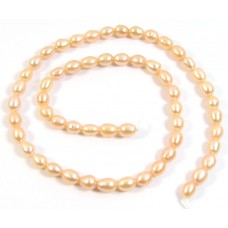 1 Strand Peach Rice Shape Freshwater Pearls