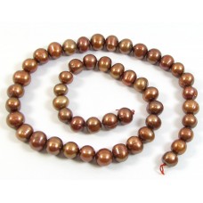 1 Strand Coppery Large Roundish Freshwater Pearls