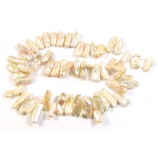 1 Strand Top - Drilled Delicate Peachy Pink Biwa Stock Pearls