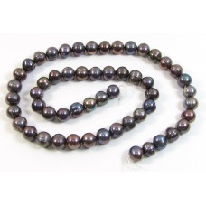 1 Strand Multi Peacock Potato Shape Freshwater Pearls Approx. 7mm.