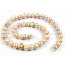 1 Strand Multi Pink Lilac Gold Potato Shape Freshwater Pearls Approx. 8mm.