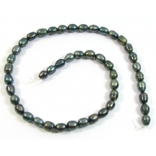 1 Strand Gunmetal Rice Shape Freshwater Pearls approx. 7mm.