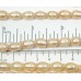 1 Strand Peach Rice Shape Freshwater Pearls approx. 10 mm.