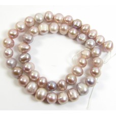 1 Strand Peach 9mm Roundish Freshwater Pearls