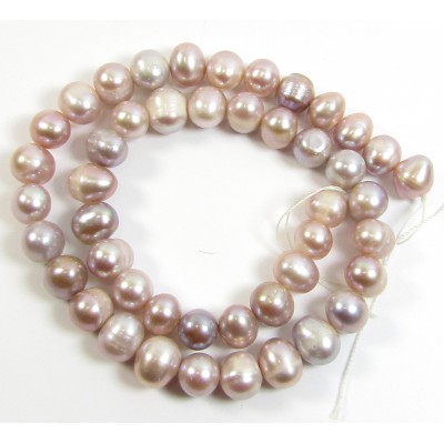1 Strand Peach 9mm Roundish Freshwater Pearls