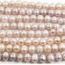 1 Strand Peach 9mm Roundish Freshwater Pearls