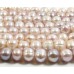 1 Strand Peach 9mm Roundish Freshwater Pearls