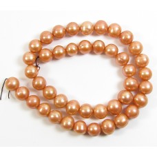 1 Strand Light Copper 9mm Roundish Freshwater Pearls