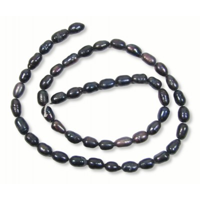 1 Strand Peacock 5mm Rice Freshwater Pearls