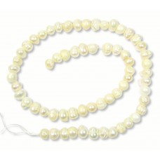 1 Strand White 6-7mm Potato Freshwater Pearls