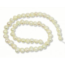 1 Strand White 8mm Potato Freshwater Pearls