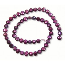 1 Strand Purple 7-8mm Flat Bottom Nugget Freshwater Pearls.