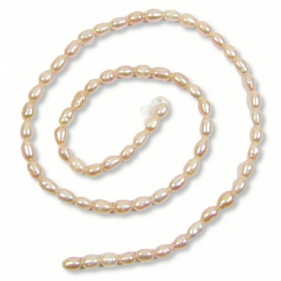 1 Strand Light Pink 4mm Rice Freshwater Pearls