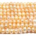 1 Strand Peach 6mm Button Freshwater Pearls