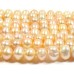 1 Strand Peach 6mm Button Freshwater Pearls