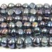 1 Strand Peacock 7-8mm Flat Bottom Nugget Freshwater Pearls.