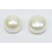 Matched Pair White 10mm Half Drilled Button Freshwater AAA Pearls