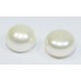 Matched Pair White 10mm Half Drilled Button Freshwater AAA Pearls