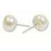 Matched Pair White 10mm Half Drilled Button Freshwater AAA Pearls