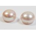 Matched Pair Light Pink 10mm Half Drilled Button AAA Freshwater Pearls