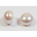 Matched Pair Light Pink 10mm Half Drilled Button AAA Freshwater Pearls