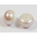Matched Pair Light Pink 10mm Half Drilled Button AAA Freshwater Pearls