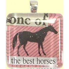 Handmade Glass Tile Pendant - One of the Best Horses