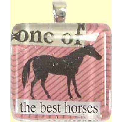 Handmade Glass Tile Pendant - One of the Best Horses