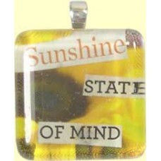 Handmade Glass Tile Pendant - Sunshine State of Mind