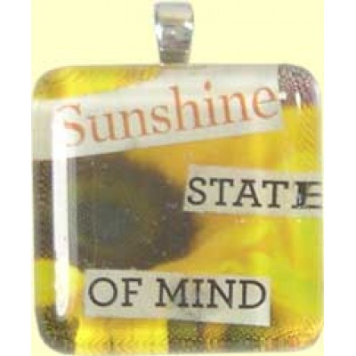 Handmade Glass Tile Pendant - Sunshine State of Mind