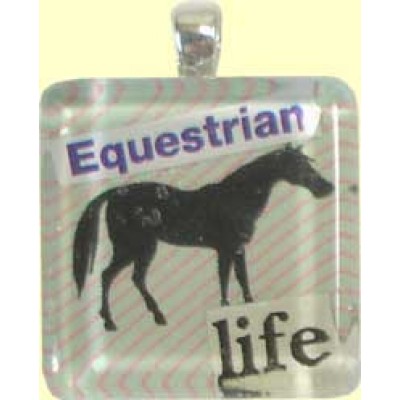 Handmade Glass Tile Pendant  - Equestrian Life