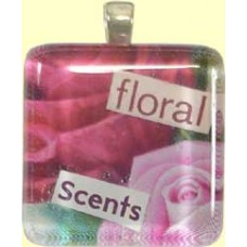Handmade Glass Tile Pendant - Floral Scents