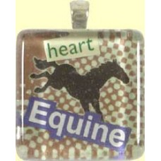 Handmade Glass Tile Pendant - Equine