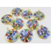 Murano Glass Classic Millefiore Mosaic 32mm Pendant in Gold Plated Sterling Silver Frame