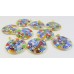 Murano Glass Classic Millefiore Mosaic 32mm Pendant in Gold Plated Sterling Silver Frame