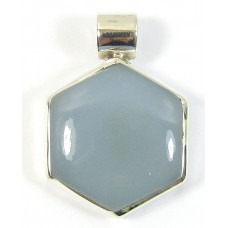 1 Silver and Blue Chalcedony Pendant