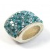 1 Sterling Silver and Swarovski Shades of Blue and Turquoise Slider Pendant