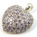 1 Sterling Silver and Lavender Cubic Zirconia Heart Pendant