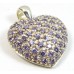 1 Sterling Silver and Lavender Cubic Zirconia Heart Pendant