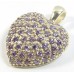1 Sterling Silver and Lavender Cubic Zirconia Heart Pendant