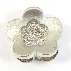 1 Sterling Silver and  Cubic Zirconia Flower Slider Pendant