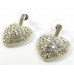 1 Pair Crystal Swarovski Crystal Silver-Plated Heart Earrings 