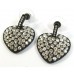 1 Pair Crystal Swarovski Crystal Black-Matte Heart Earrings