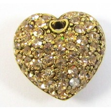 1 Swarovski Crystal Gold Plated Heart Pendant
