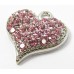 1 Crystal Heart Pendant - Pink