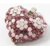1 Crystal Set Heart Pendant - Pink/ Opal/ Rose