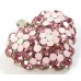 1 Crystal Set Heart Pendant - Pink/ Opal/ Rose